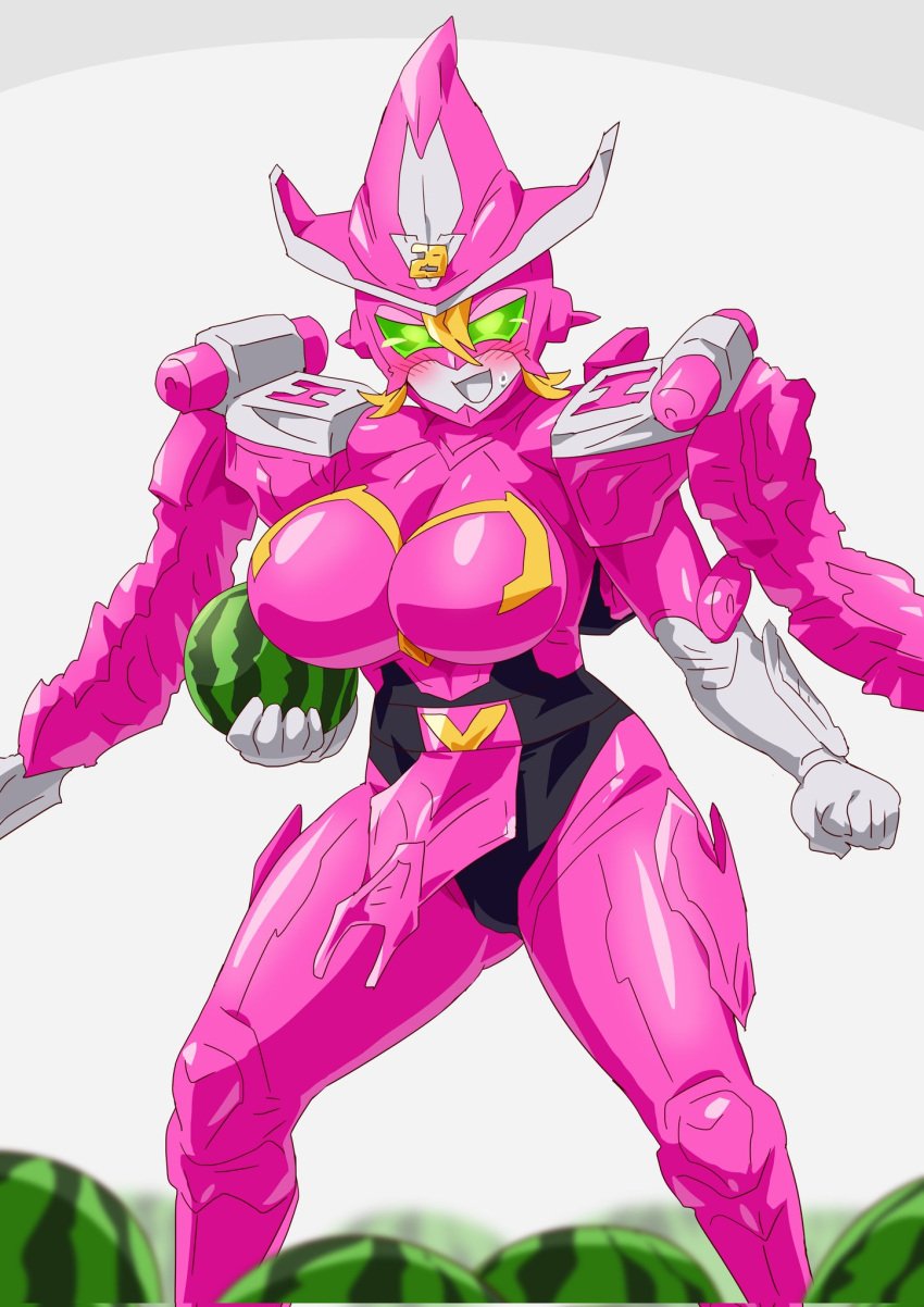 1girls 2021 bent_over blonde_hair blush_stickers breasts cum dragon_girl facial female green_eyes grey_skin highres kikai_sentai_zenkaiger magine mecha mechanical_wings otokam1117 pink_skin red_cheeks robot_girl smiley_face super_sentai tokusatsu touching watermelon wingless_dragon witch