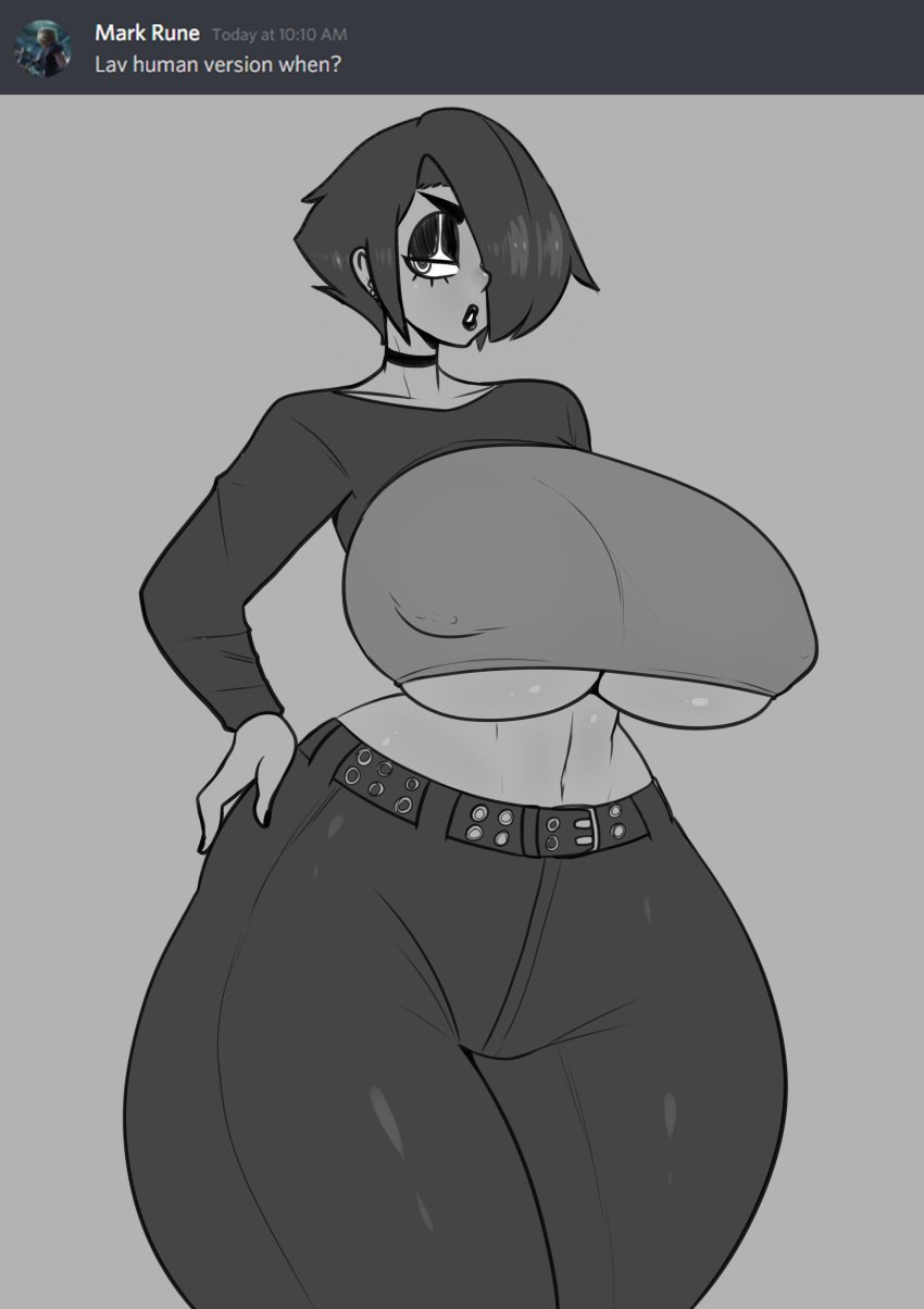 1girls ass belly belly_button belt big_ass big_breasts big_butt black_and_white breasts butt clothed clothes clothing collar english_text eye_contact eyebrows eyelashes eyeshadow female female_only frowntown gardevoir goth greyscale hair hair_over_one_eye half-closed_eyes hand_on_hip hips huge_ass huge_breasts huge_butt huge_thighs human human_only humanized humanoid hyper_ass hyper_breasts hyper_butt jeans large_ass large_breasts large_butt lav_(frowntown) lips looking_at_viewer monochrome navel nintendo original_character pokemon pokemon_(species) pokemon_rse short_hair solo solo_female standing text thick thick_ass thick_thighs thighs voluptuous wide_hips