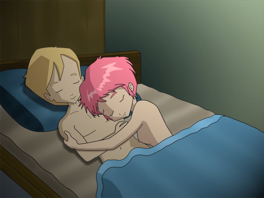 aelita_schaeffer code_lyoko cuddling jeremy_belpois pink_hair tagme