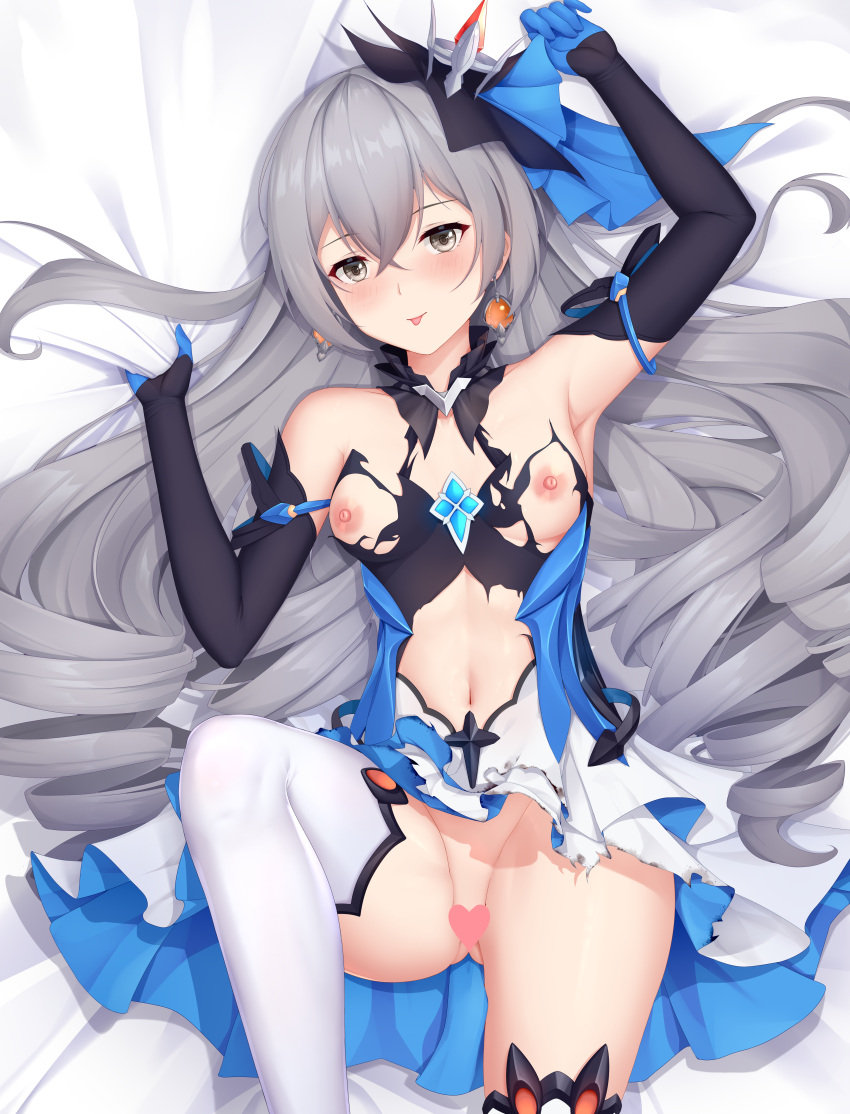 censored lrh0123 nipples no_bra nopan skirt_lift tagme thighhighs torn_clothes