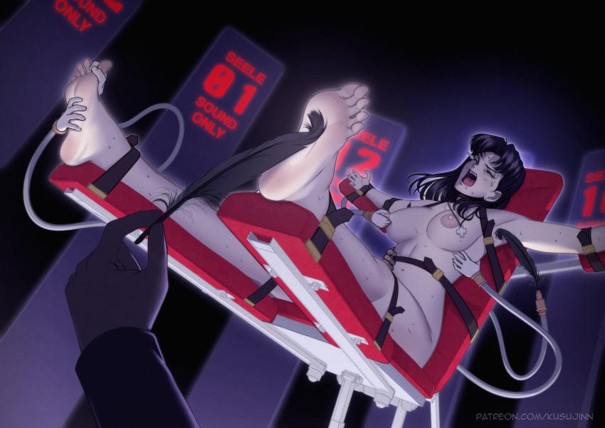 armpits bare_legs bare_shoulders barefoot bondage bound breast_grab breasts exposed_breasts feathers feet feet_tickling feet_towards_viewer feet_up female female_only femsub foot_fetish foot_focus foot_tickling kidetic kusujinn legs medium_breasts misato_katsuragi naked neon_genesis_evangelion nipples no_bra nude nude_female soles spread_legs stationary_restraints tickle tickle_feet tickle_fetish tickle_machine tickle_torture tickled tickling tickling_armpits tickling_feet tickling_machine tickling_nipples tickling_sides tied tied_arms tied_hands tied_legs tied_to_chair tied_up toes_scrunch undressed vulnerable