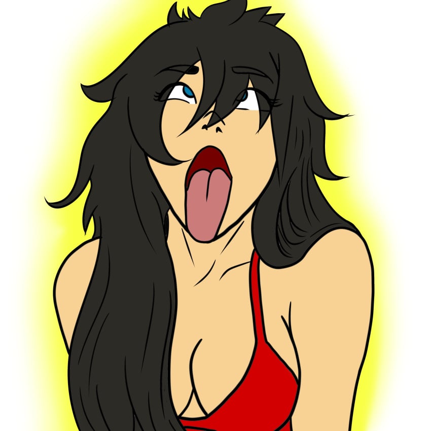 ahe_gao birth_right black_hair edit eyes_rolling_back kendra_(magnum_oppai) magnum_oppai oc original_character tongue tongue_out