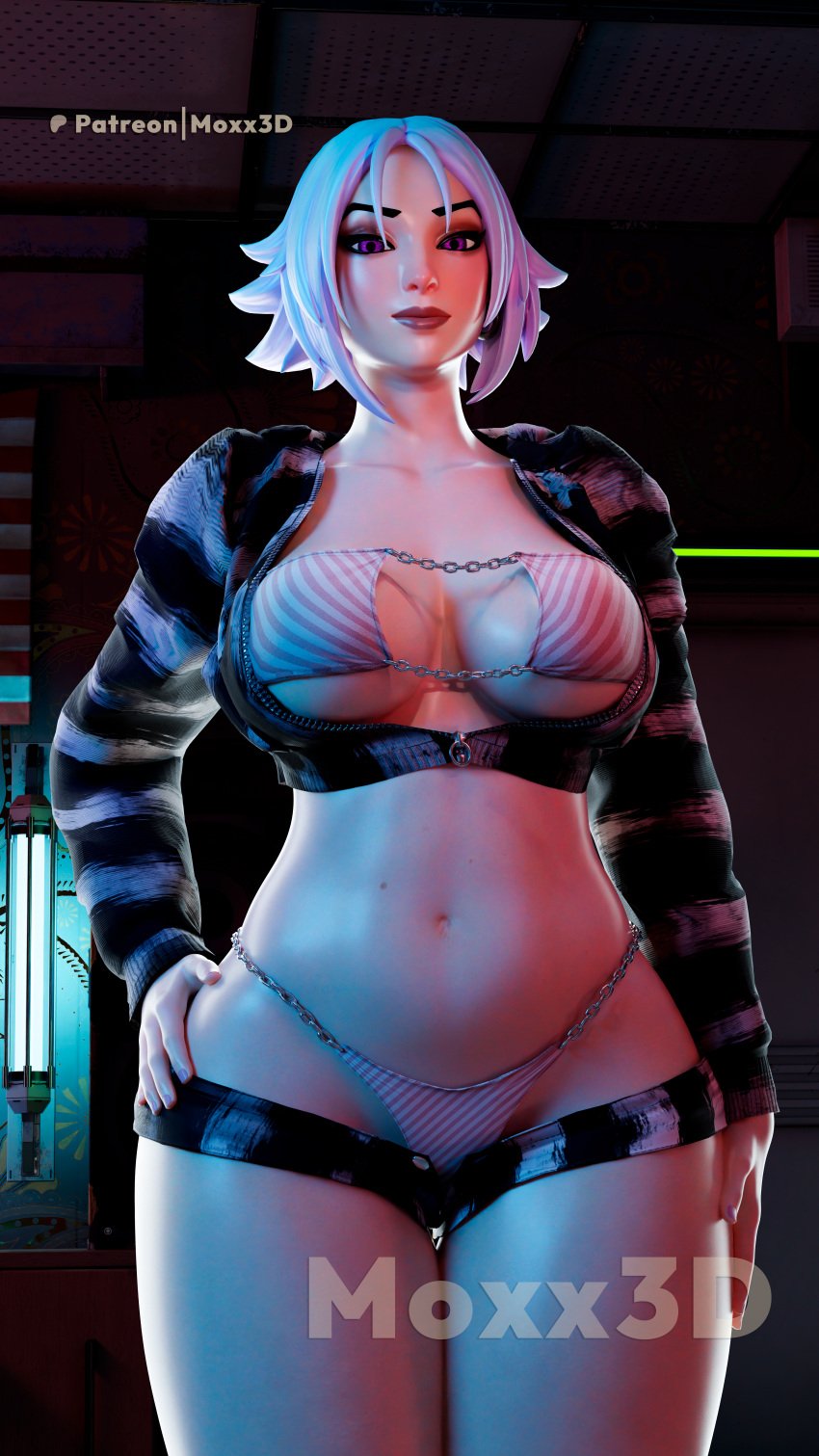 belly big_breasts breasts breasts breasts_out chubby chubby_female clothed clothed_female female female_focus female_only fortnite fortnite:_battle_royale light-skinned_female light_skin looking_at_viewer minishorts moxx3d panties persephone persephone_(fortnite) thick_hips thick_legs thick_thighs thighs voluptuous voluptuous_female wide_hips wide_thighs