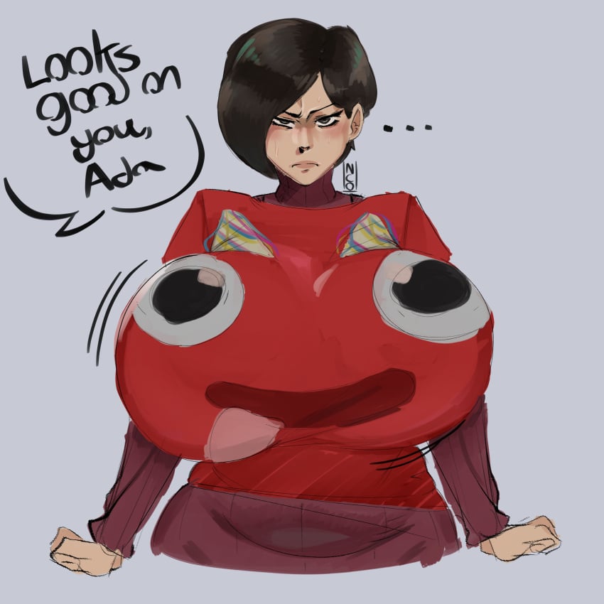 1girls ada_wong banban_(garten_of_banban) behemaid black_hair garten_of_banban huge-ass huge_breasts looking_at_viewer resident_evil_4 yeehawt0wn