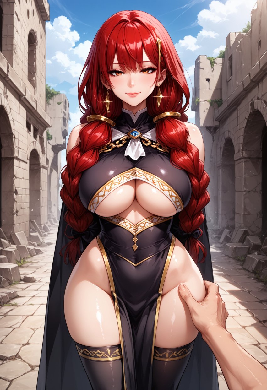 ai_generated big_ass big_breasts big_hips cum curvy curvy_figure excessive_cum fairy_tail huge_breasts irene_belserion kikia1 long_hair milf red_hair sex tagme tagme_(artist) wide_hips