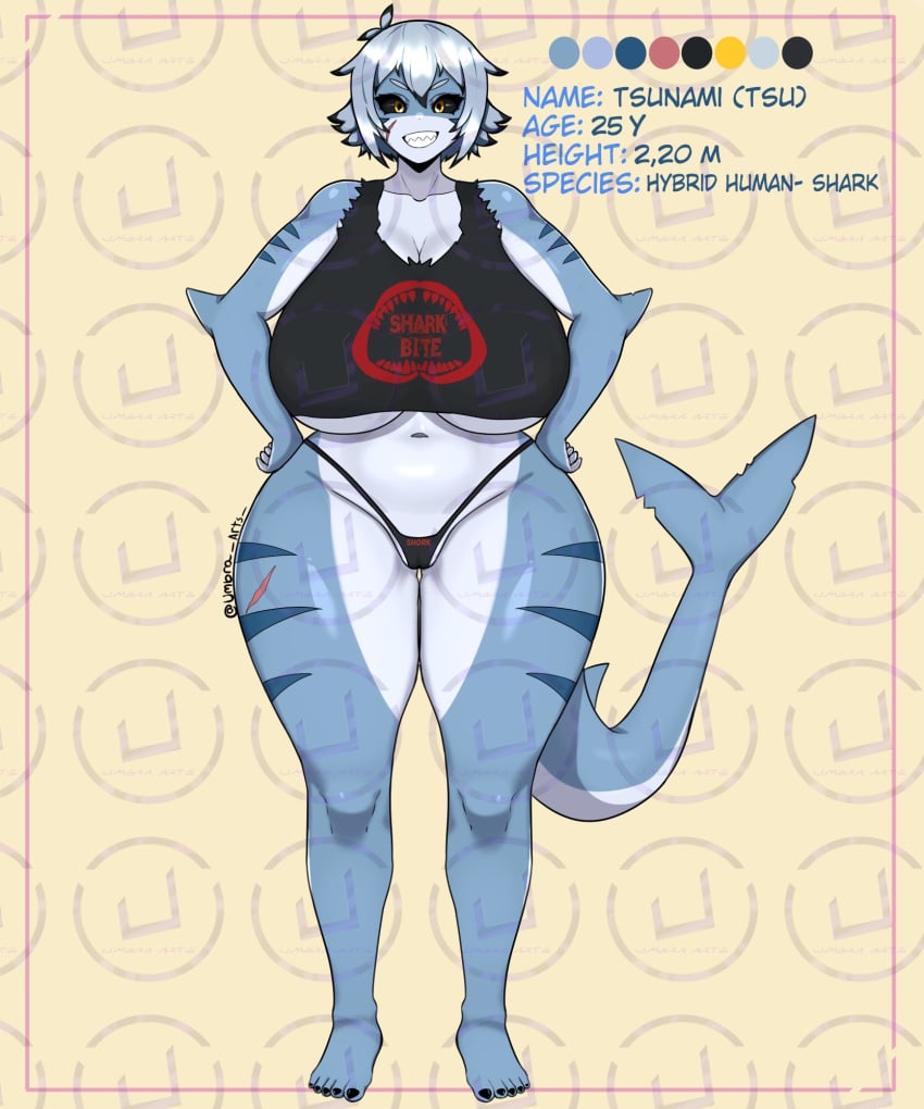 1girls artist_request looking_at_viewer oc original_character shark_girl tagme umbra_arts