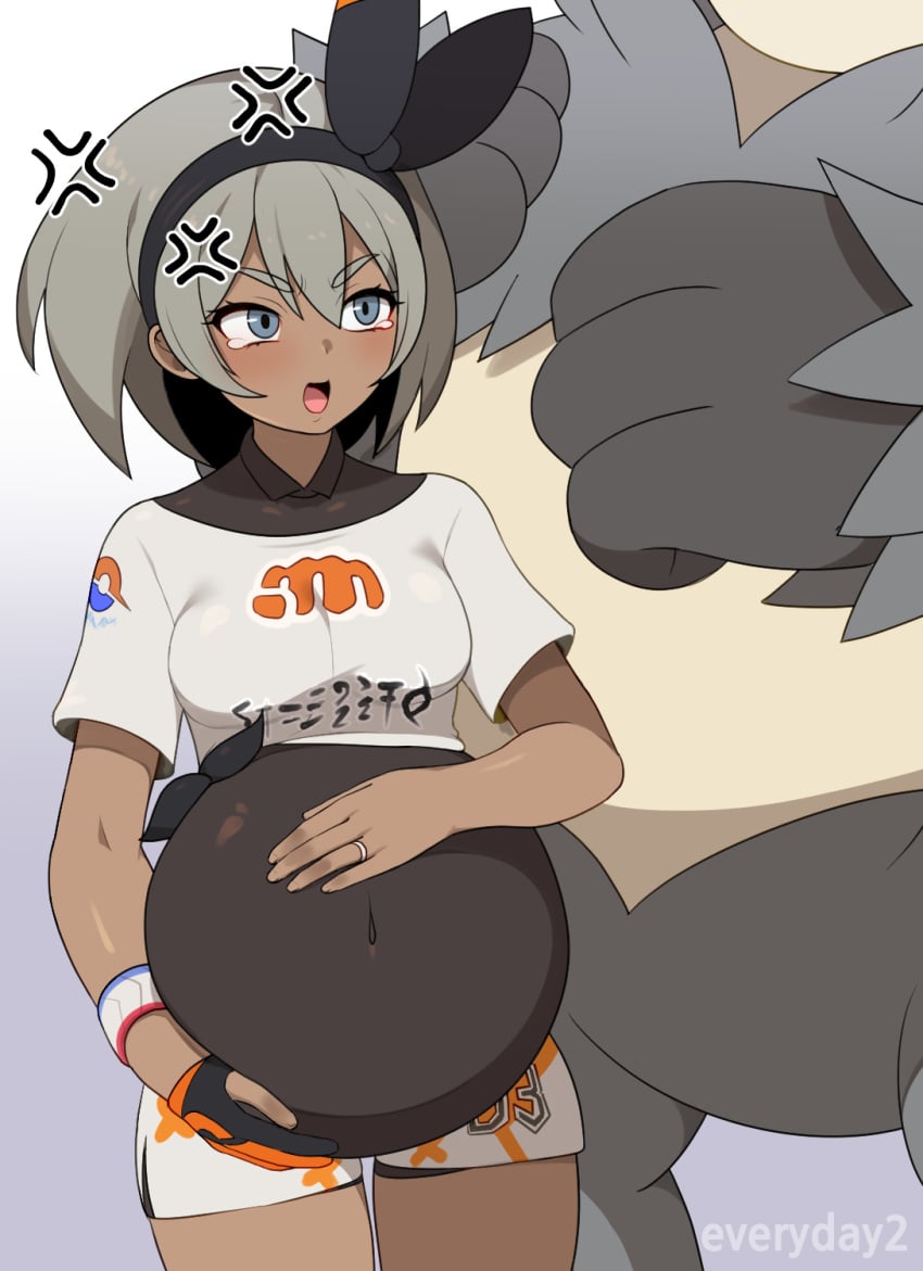 1boy 1girls angry anthro bea_(pokemon) breasts everyday2 female grey_eyes hair_ribbon human human_mother_baby_pokemon implied_interspecies interspecies larger_male leotard nintendo pangoro pokemon pokemon_ss pokemon_xy pokephilia pregnant short_hair size_difference smaller_female