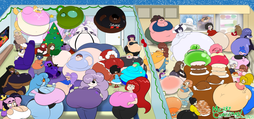 abby_(lavendermoff) anna_(puffylover1) anthro ashley_(bearbuddies) ass bastien_(pudding_neko_) belly belly_overhang bev_(teaset_haliley) big_breasts black_hair blonde_hair blue_hair breasts brown_hair cake cat christmas cleavage fat feline feline_humanoid female food furry ghost ghost_girl ginger_(dorahden) glasses huge_breasts hyper_breasts immobile inflation inflation_fetish izzy_(kinkofthel) kinkofthel large_ass large_breasts lassie_(undercoverbob) linda_(lifelinelemons) lucy_(luckyjack020) makoto_(ujanskiy) male mam_(wamnugget) matilda_(puff_knight) max_(reticide) moon_(drawnbygorb) multiple_boys multiple_girls nancy_(comical_weapon) nyx_(nyx_crabbing) obese obese_female ophelia_(witchybigness) overweight overweight_female overweight_male party ponytail princess_(princess_jomes) purple_hair red_hair rimo_(mintrimo) santa_hat sean_(msprismatic) slime slime_girl stomach stylegirl_(susfishous) tang_(woompwoop) thick_thighs trudy_(chubnbass) turkey underboob weight_gain wide_hips