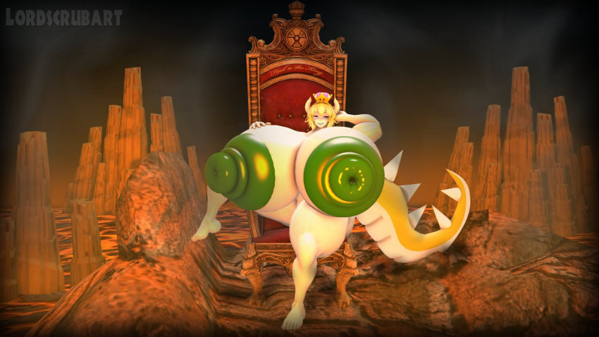 1girls 3d 3d_(artwork) barefoot big_ass bowsette breasts breasts_bigger_than_head casual casual_nudity completely_nude completely_nude_female female female_only full_body hell huge_ass hyper_breasts hyper_nipples lordscrubart mario_(series) naked naked_female new_super_mario_bros._u_deluxe nintendo nude nude_female solo solo_female super_crown