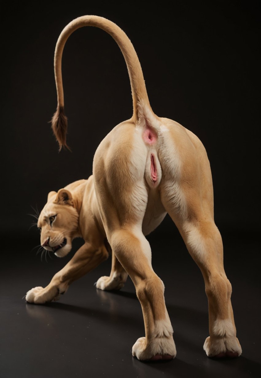 3d animal_genitalia animal_pussy anus anus_focus ass ass_up bent_over butt_focus feline female feral fur furry furry_only lion lioness pink_anus presenting presenting_anus presenting_hindquarters presenting_pussy pussy raised_tail solo