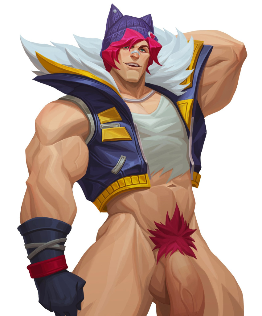 balls bara big_balls big_penis cock heartsteel_series heartsteel_sett huge_cock jacket jacket_open league_of_legends male male_focus male_only muscular muscular_arms muscular_male muscular_thighs pants_removed penis pubic_hair ripped_tank_top sett solo solo_focus solo_male tank_top veiny_penis zoisek