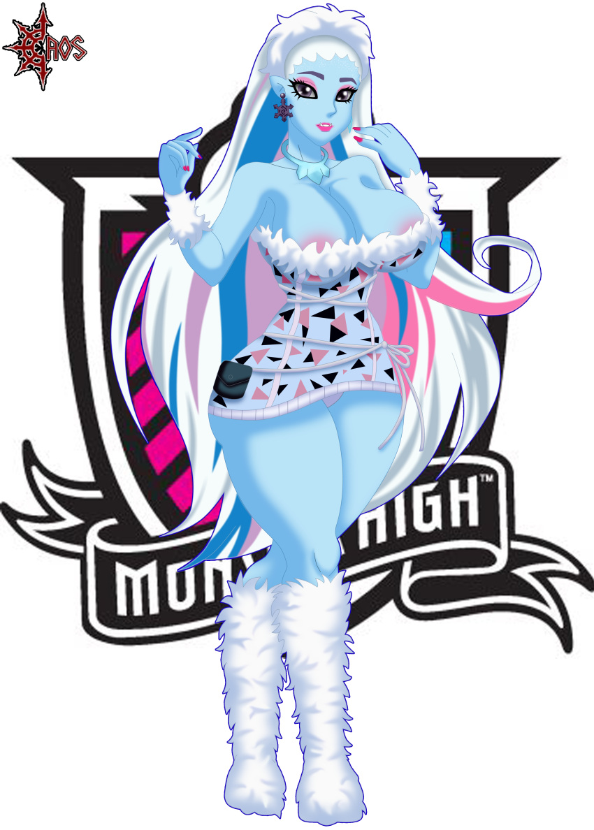 abbey_bominable big_ass big_boobs big_booty big_breasts big_thighs big_waist blue_skin caosenriqueart female long_hair monster_girl monster_high solo violet_eyes white_hair yeti yeti_girl