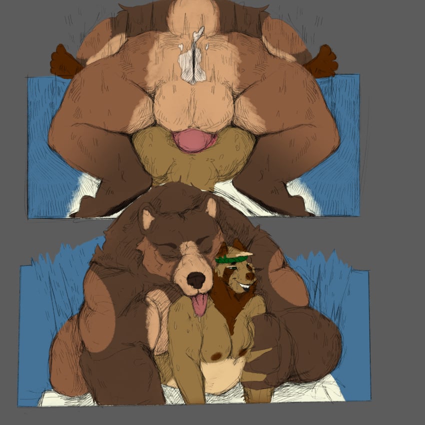 anal anal_sex anthro anthro_on_anthro anthro_on_bottom anthro_on_top anthro_penetrated anthro_penetrating anthro_penetrating_anthro ass balls bear big_balls breastwizard brown_bear canid canine canis chubby_anthro chubby_belly chubby_male comic duo from_behind_position from_front_position front_view genitals grizzly_bear hair hi_res kuruk_(character) larger_male larger_on_top looking_pleasured lying male male/male male_on_bottom male_on_top male_penetrated male_penetrating male_penetrating_male mammal mane mane_hair mating_press multiple_positions on_back on_bottom on_front on_top penetration penile penile_penetration penis_in_ass raccoon_dog rear_view rough_sex sex size_difference slightly_chubby smaller_male smaller_penetrated speed_bump_position tanuki ursine