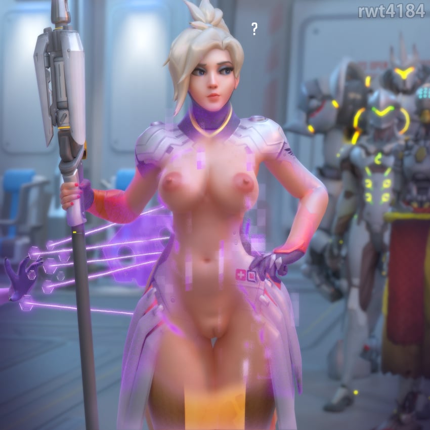 1female 1girls 3d 3d_(artwork) angela_ziegler areola areolae blender blender_(software) blender_eevee blizzard_entertainment blonde_female blonde_hair blonde_hair_female blue_eyes confused confused_look confusion european european_female female genji genji_shimada hacking hand_on_hip hips humiliation labia labia_majora labia_minora large_breasts lips looking_at_another looking_back mercy navel nipples no_bra no_panties oblivious olivia_colomar overwatch overwatch_2 ponytail public public_exposure pussy reinhardt reinhardt_wilhelm rwt4184 shaved_crotch shaved_pussy sombra swiss swiss_female thighs tied_hair unaware unknowingly vagina wide_hips