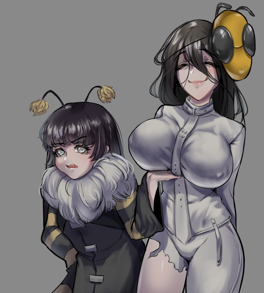 bee_girl big_breasts dako_(beehaan) grabbing_breasts original_characters ripped_clothing