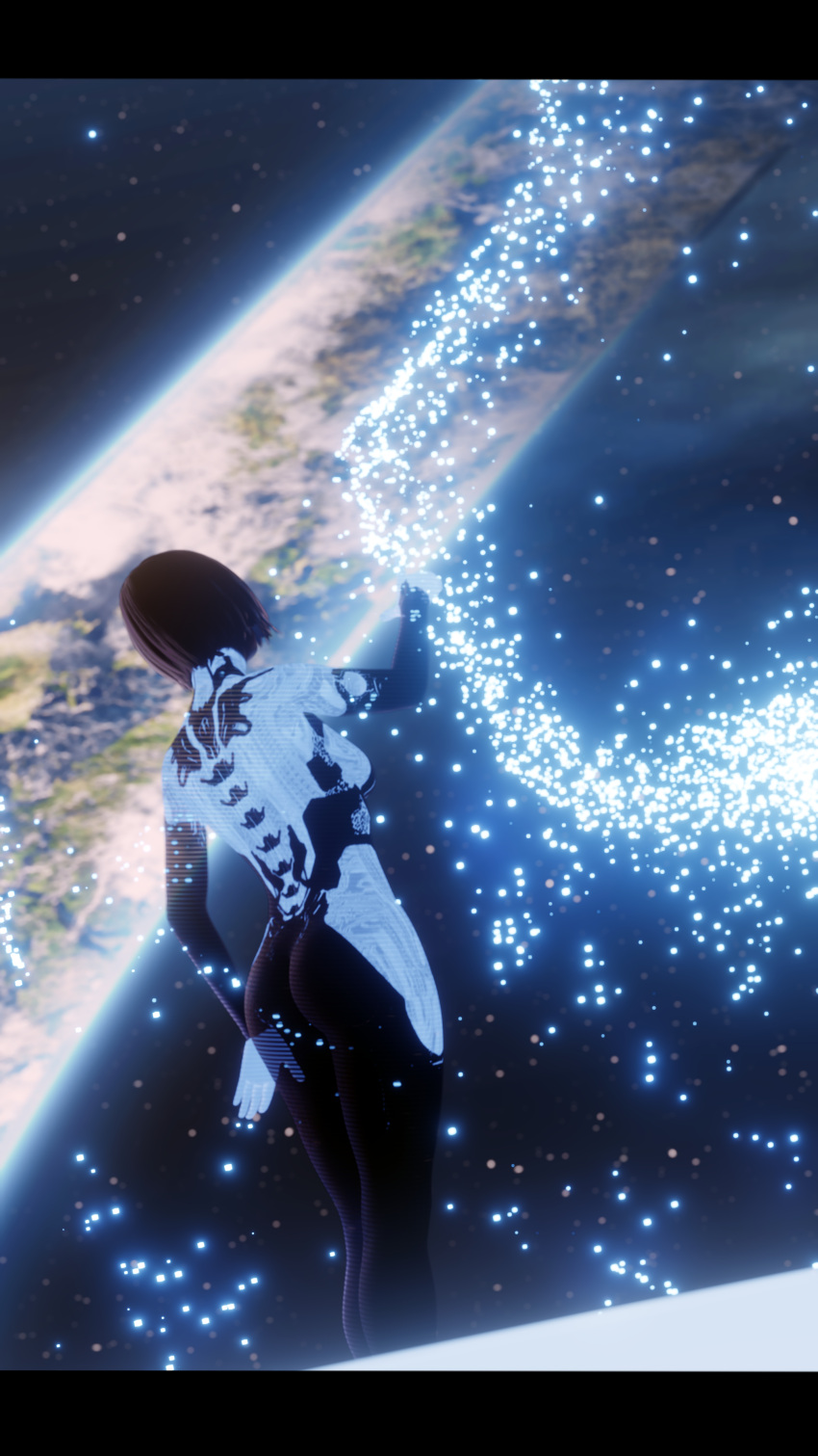 1girls 3d artificial_intelligence ass cortana female female_only halo_(series) hologram solo steps3d