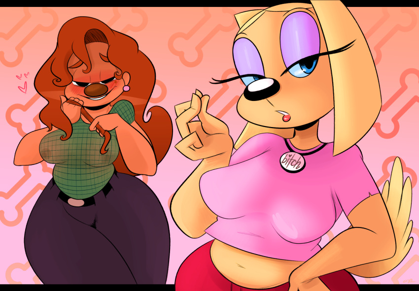 anthro anthro_only brandy_&_mr_whiskers brandy_harrington canine disney disney_channel fat goof_troop ota_(artist) roxanne_(goof_troop) toon_disney