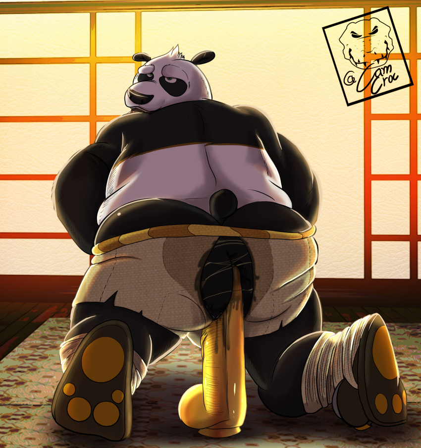 absurd_res ahe_gao anal anal_sex anthro ass bottomwear bubble_butt camsan_r_s clothing dildo dildo_in_ass dildo_insertion dildo_sitting dreamworks giant_panda hi_res kung_fu_panda looking_pleasured male male/male mammal master_po_ping overweight pants penetration sex_toy sex_toy_in_ass sex_toy_insertion slightly_chubby solo torn_bottomwear torn_clothing torn_pants ursid