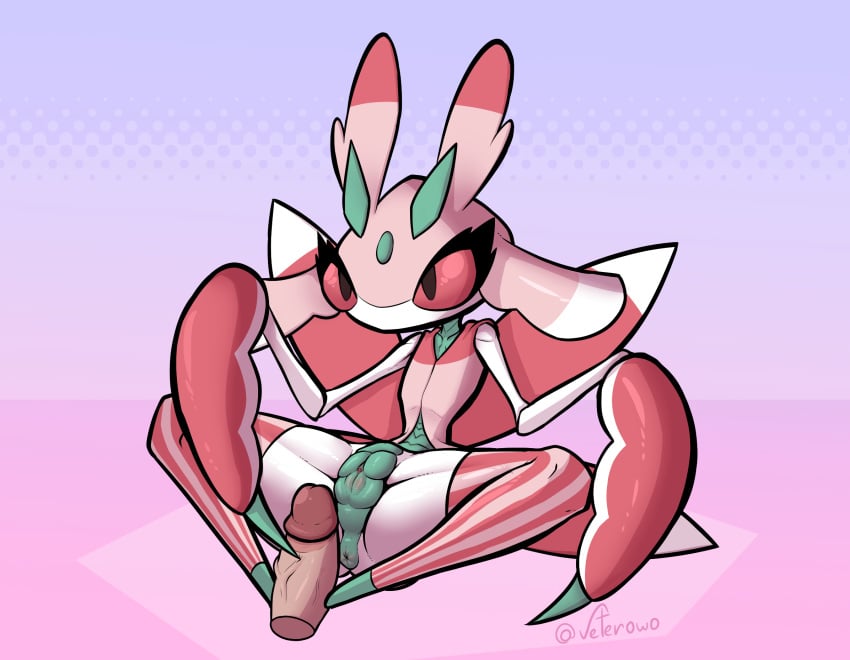 anthro anus arthropod clothed clothing duo erection female footjob genitals green_body insects legwear lurantis male male/female mantis nintendo nude penis pink_body pink_sclera plant pokémon_(species) pokemon pussy simple_background thighhighs vetero video_games wings