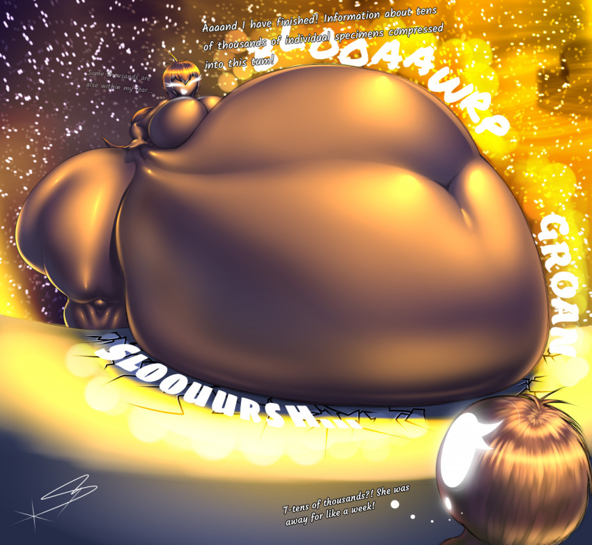 2021 2girls ass belly belly_squish big_ass big_belly big_breasts big_butt black_body breasts bubble_butt butt digestion digital_media_(artwork) english_text enormous_belly fat female female_pred giant_belly gigantic_belly glowing glowing_eyes hi_res huge_ass huge_belly huge_butt huge_hips humanoid hyper hyper_ass hyper_belly hyper_butt hyper_hips mass_vore massive_belly milf milf_pred obese obese_female onomatopoeia overweight overweight_female post_vore sound_effects squish starstrikex stomach_noises text thick_thighs vore weight_gain white_eyes wide_hips xin_(starstrikex) yinwa