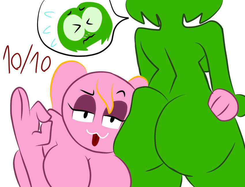 2021 2girls 4_fingers :3 :p anthro awabeni_(kaseyla89864725) big_ass big_breasts blush blushing color cute female glasses green_hair green_skin kaseyla89864725 looking_at_viewer midori_(kaseyla89864725) multiple_girls original_character original_characters pink_hair pink_skin sideboob sisters tagme the_iro-sisters thick_thighs