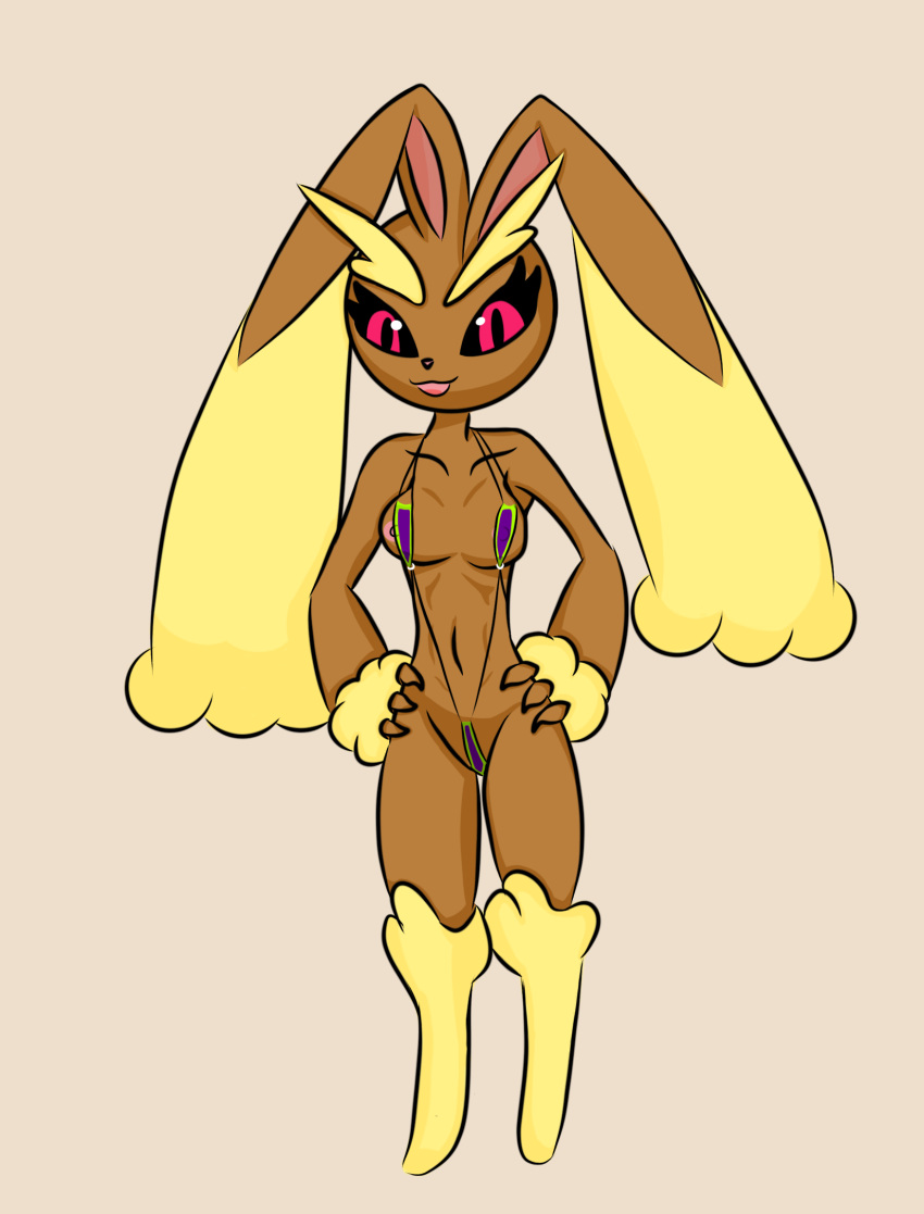 furry lopunny pokemon pokemon_(species) riverxa sling_bikini