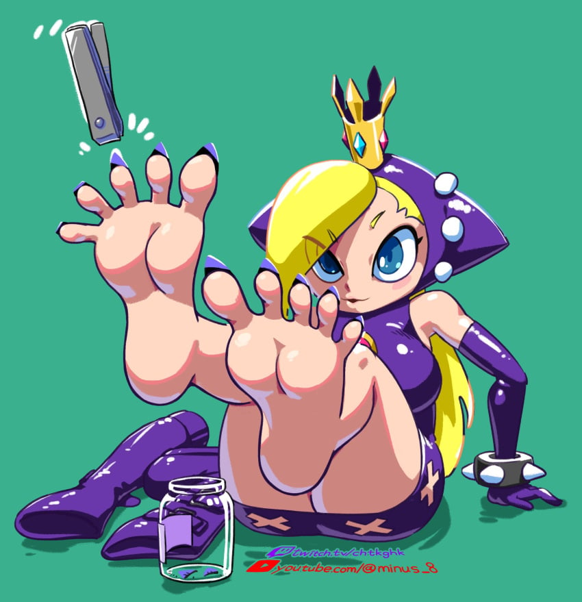 barefoot feet female_only foot_fetish foot_focus jar mario_(series) mario_tennis minus8 nail_polish no_panties soles toenail_clippers toenail_polish toes wapeach