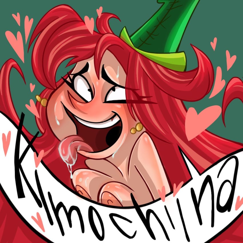 ahe_gao art betilla_(rayman) breasts fairy female female_only fluids hat heart kimochiina nipples nymph nymph_(rayman) orgasm rayman_(series) rayman_origins red_hair saliva smile solo tongue tongue_out