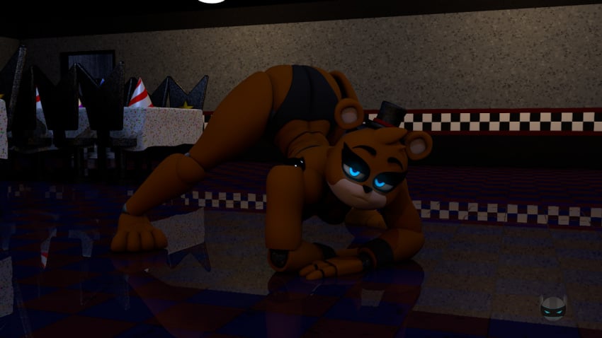 3d five_nights_at_freddy's fnaf freddy_(fnaf) jack-o_pose nightbotgrey pose solo