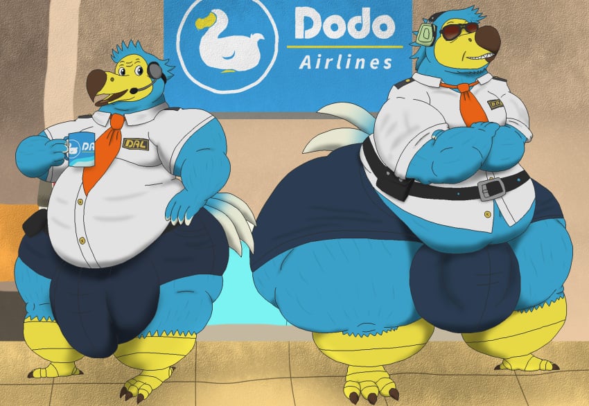 airport alythewolfcat animal_crossing anthro avian big_bulge bird brother_(lore) brothers_(lore) bulge columbid container cup detailed_bulge dodo duo genital_outline hi_res holding_container holding_cup holding_mug holding_object huge_bulge huge_hips hyper hyper_bulge hyper_hips male male_only morbidly_obese mug muscular muscular_male necktie nintendo obese orville_(animal_crossing) overweight overweight_male penis_outline recently_extinct_species sibling_(lore) wearing_sunglasses wide_hips wilbur_(animal_crossing)