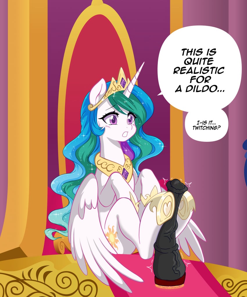 ai_generated alicorn cutie_mark dildo equid equine female friendship_is_magic fur hasbro horse my_little_pony pink_eyes pony portal_ring princess_celestia_(mlp) sex_toy shoes white_body white_fur