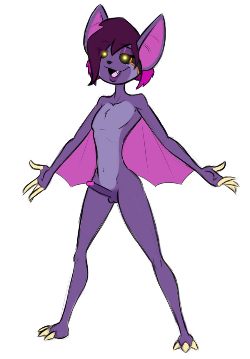 anthro bat batsloth femboy fur hair hi_res lord_sarloc male mammal pilosan pukijr purple_body purple_fur sarloc short_hair slim sloth solo xenarthran