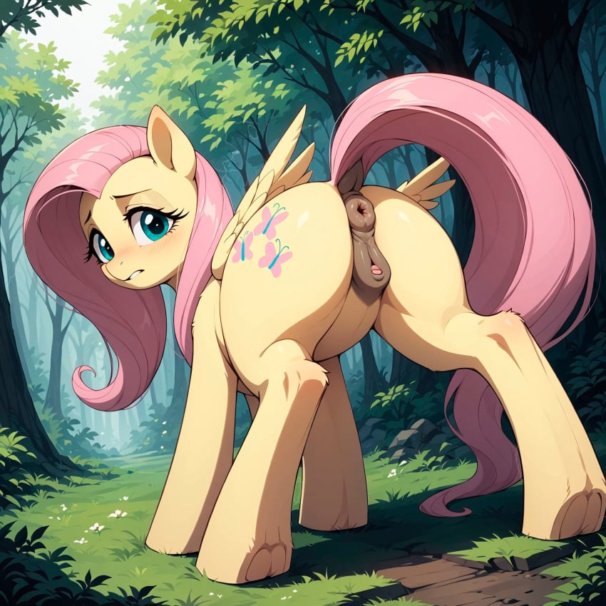 ai_generated animal_genitalia animal_pussy anus ass dock equine_genitalia equine_pussy female female_only feral feral_only friendship_is_magic furry hasbro my_little_pony pink_hair pussy quadruped tail