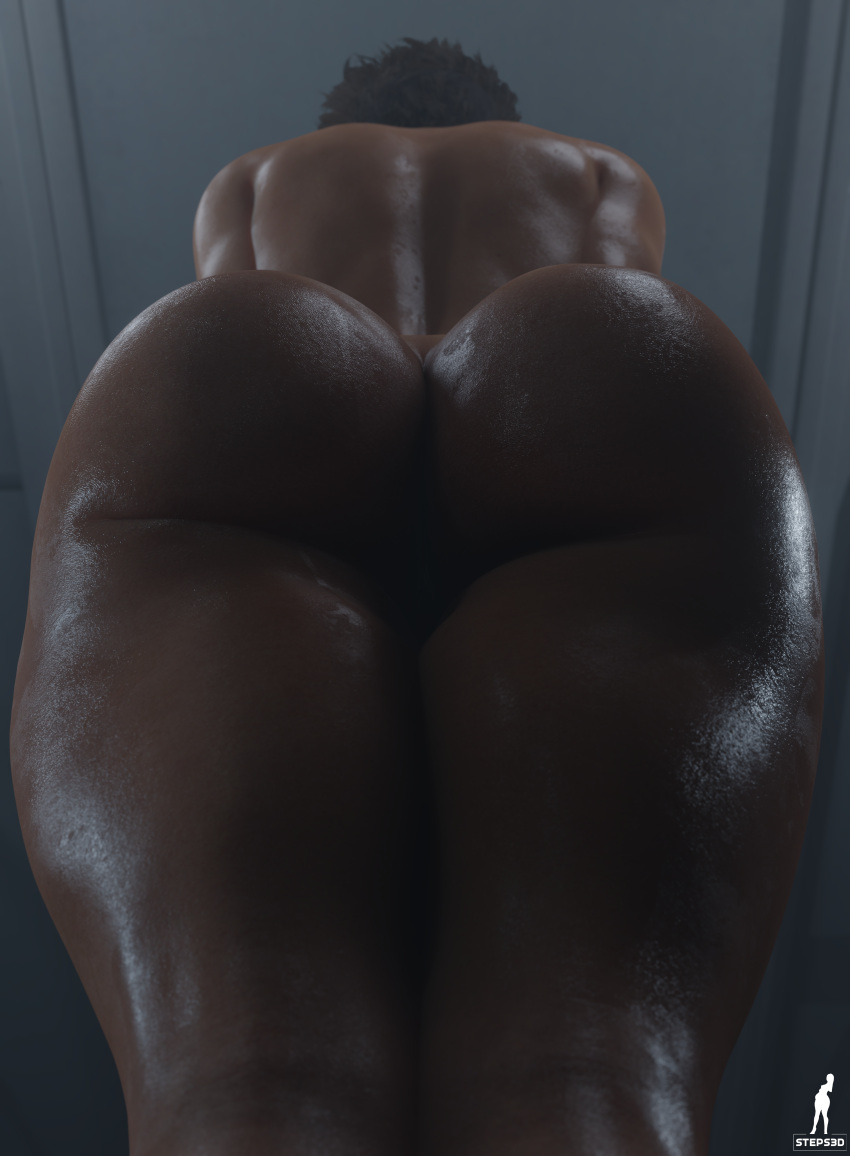 1girls 3d ass back_view big_ass biohazard capcom female female_focus female_only jill_valentine jill_valentine_(sasha_zotova) light-skinned_female nude nude_female resident_evil resident_evil_3 resident_evil_3_remake solo solo_female solo_focus steps3d tagme wet_skin