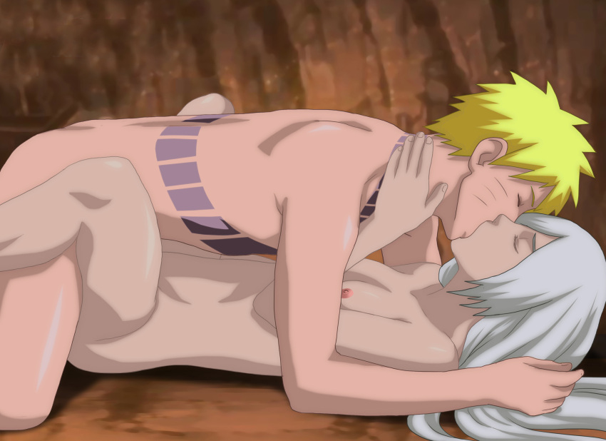 1boy 1girls blonde blonde_hair breasts cave completely_naked completely_nude completely_nude_female completely_nude_male dark-skinned_female dark_skin edit edited grabbing_head grabbing_neck gray_hair happy_sex head_grab kiss kissing lovers missionary missionary_position naked naruto naruto:_blood_prison naruto_(series) naruto_pixxx naruto_shippuden neck_grab no_watermark nude nude_female nude_male ryuuzetsu seal sex tan tanned_male tanned_skin uzumaki_naruto