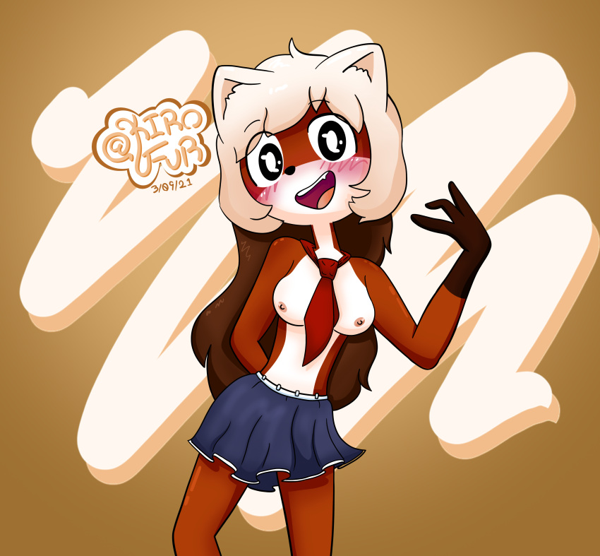 furry kiro_fur meme miniskirt panlu school_uniform tiktok