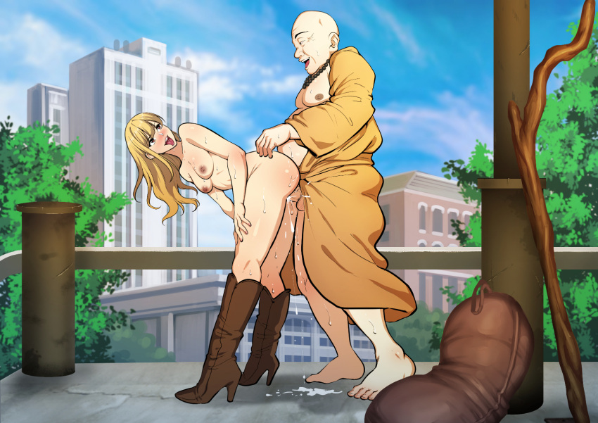 1boy 1girls 2021 2d age_difference ambiguous_penetration artist_request balcony bald bald_man barefoot bead_necklace behind belly blonde_hair boots boots_only breasts breasts_out buddhist_monk building buildings cane chubby_male city clothed clothed_male clothed_male_nude_female clothed_sex cowgirl_boots cum cum_drip cum_in_pussy cum_inside cum_puddle day doggy_style fat_man female from_behind hand_on_ass hand_on_hip hetero high_heel_boots human human_female human_male human_only light-skinned_female light-skinned_male light_skin long_hair medium_breasts monk nipples nude_female old_man older older_male older_male_younger_female older_man_and_younger_girl older_man_and_younger_woman open_mouth outdoor_sex outdoors overweight overweight_male penis penis_out priest public public_nudity public_sex realistic_breast_size robe sack sex sex_from_behind shoes shoes_only small_breasts standing standing_position standing_sex tongue_out tree trees ugly_bastard ugly_man walking_stick white_skin young_woman younger_female