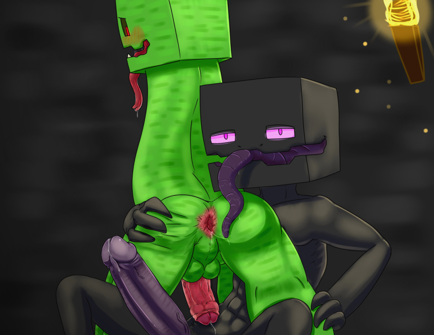 2021 creeper enderman gaping gaping_anus gay male male_only minecraft tagme tongue tongue_out xankragoc yaoi