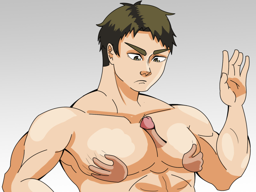 haikyuu!! large_pecs large_pectorals male_only muscles paizuri pecfuck pecjob pectoral_grab titjob ushijima_wakatoshi