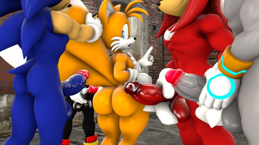 3d 5boys anthro ass big_ass blueapple clothing dubious_consent erection femboy footwear furry group handwear holding_tail imminent_gangbang imminent_gangrape imminent_rape imminent_sex knuckles_the_echidna large_ass looking_back male male_only mostly_nude penis questionable_consent scared sega shadow_the_hedgehog shocked silver_the_hedgehog sonic_(series) sonic_the_hedgehog tails testicles worried