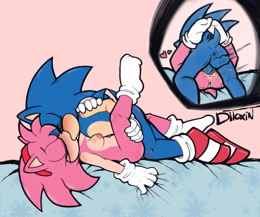 amy_rose bed classic_amy_rose classic_sonic clothing ditoxin exposed_torso footwear furry furry_balls grabbing_legs handwear humanoid kissing laying_down laying_on_back laying_on_bed missionary missionary_position mostly_nude sega sonic_(series) sonic_cd sonic_the_hedgehog sonic_the_hedgehog_(series) straight straight_sex twitter vagina vaginal_penetration wholesome