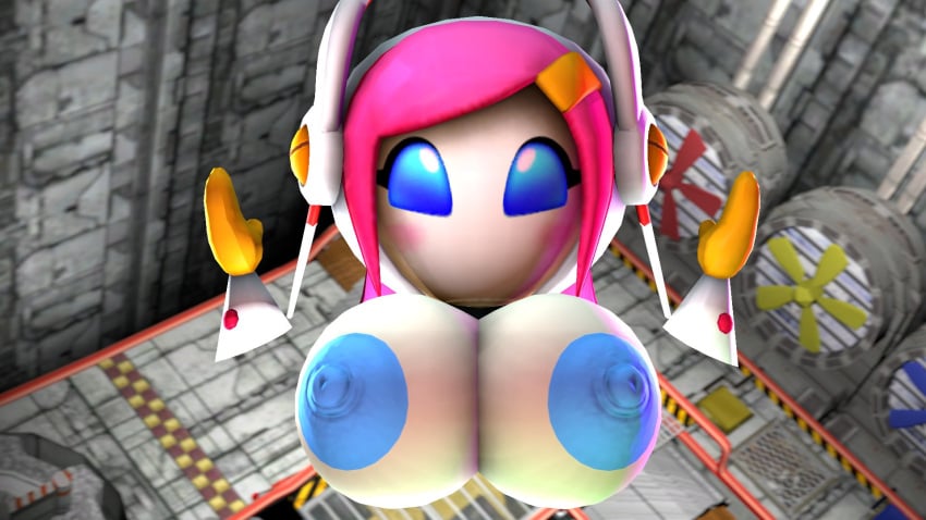 3d adjajdaks alien alien_girl alternate_breast_size huge_nipples kirby_(series) kirby_planet_robobot kirby_star_allies large_breasts mouthless mouthless_female puffy_nipples solo source_filmmaker susanna_patrya_haltmann susie_(kirby)