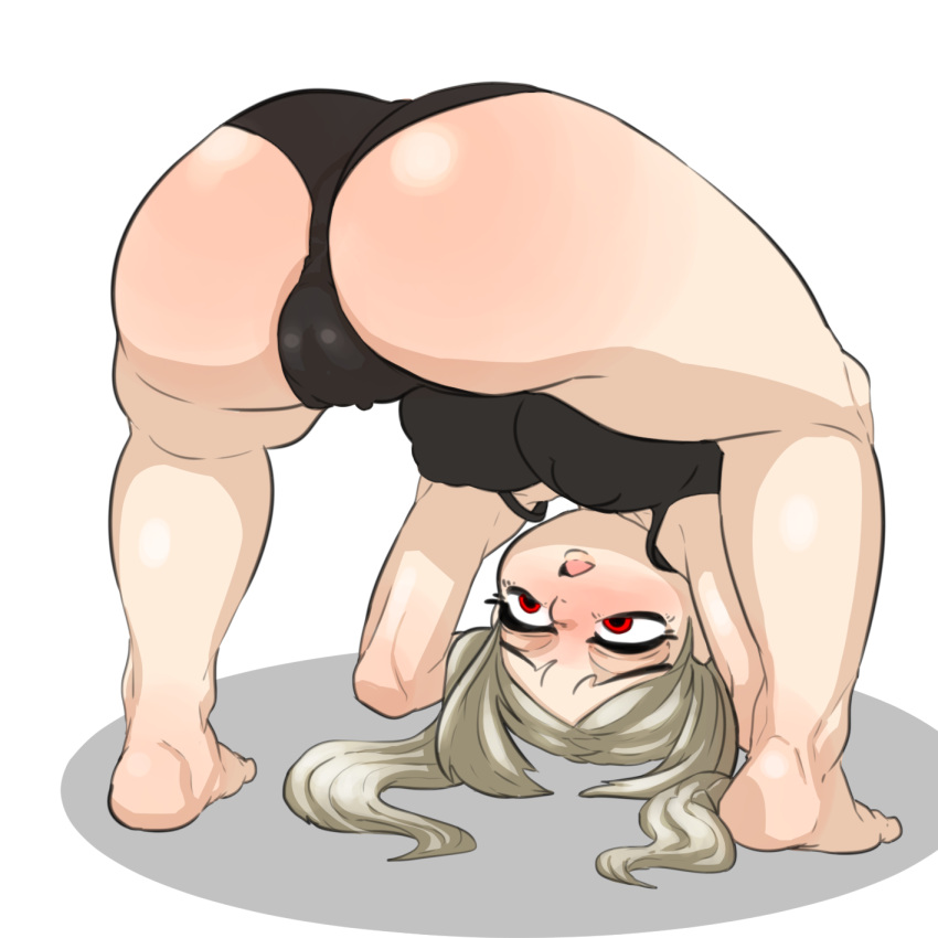 ass barefoot bending_over big_ass bloody_marie cameltoe erect_nipples feet fried-chicken leotard puffy_pussy red_eyes skullgirls thick_thighs tight_clothing