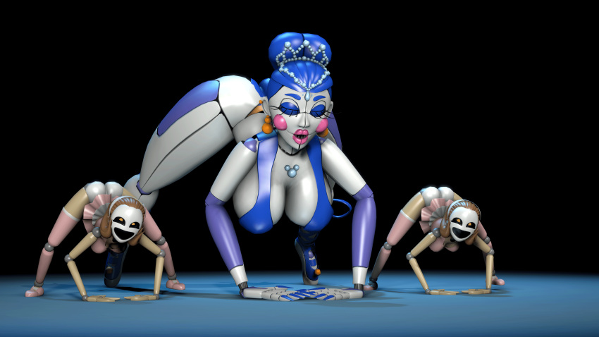 3d 3d_(artwork) 3d_model 3girls ass ballora ballora_(fnafsl) boobs breasts brown_hair cosmic_trance female five_nights_at_freddy's five_nights_at_freddy's:_sister_location fnaf gif jack-o_pose jackochallenge minireena scottgames sister_location source_filmmaker summer_ballora summer_ballora_2.0_(cosmic_trance) white_mask