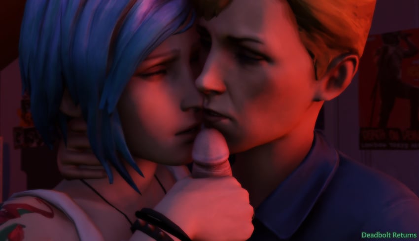 1boy 2girls 2girls1boy 3d blonde_hair blue_hair chloe_price clothed deadboltreturns hand_on_neck handjob incest joyce_price life_is_strange light-skinned_female light-skinned_male light_skin mother_and_daughter nail_polish tattoo threesome unseen_male_face