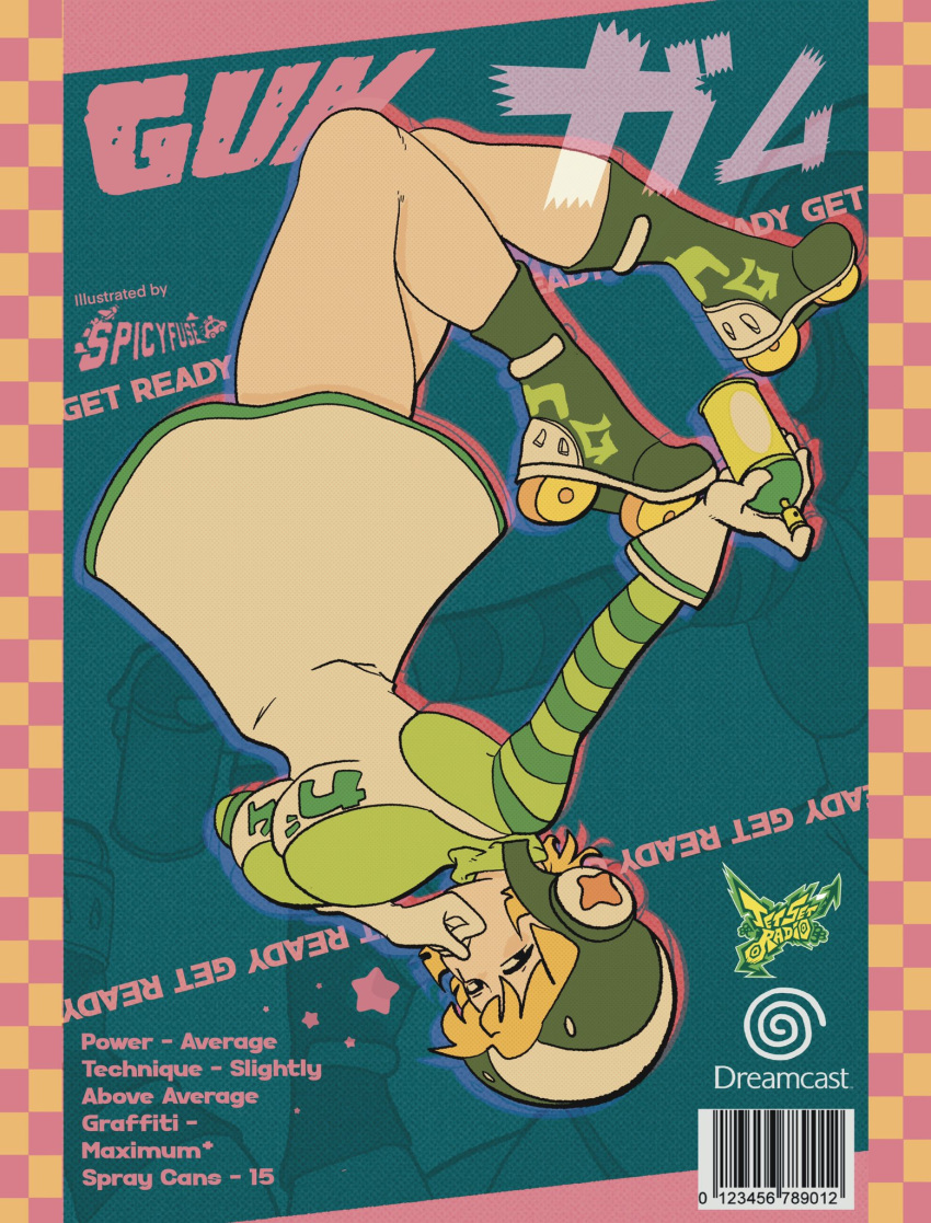 1girls alternate_breast_size alternate_version_available big_breasts female gum_(jsr) jet_set_radio large_breasts sega skater spicyfuse streetwear thick_thighs