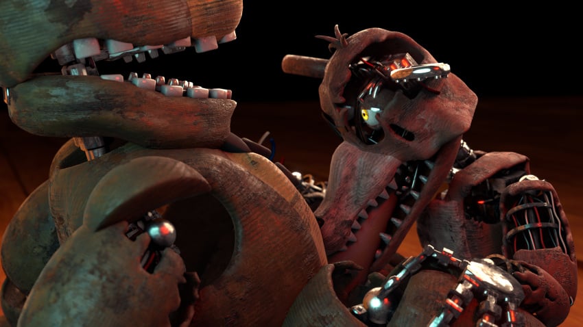 blowing blowjob dick five_nights_at_freddy's five_nights_at_freddy's_2 fnaf foxy_(fnaf) freddy_(fnaf) gay huge_balls huge_cock ingame_model penis richardbunbon sucking sucking_penis tagme withered_foxy withered_freddy