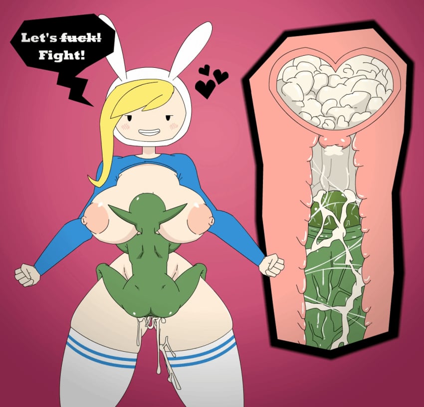 1boy 1boy1girl 1girls 2d 2d_(artwork) 2d_artwork 5_fingers adventure_time animated animated_gif animation areola areolae ass ass_visible_through_thighs background black_heart_(disambiguation) black_hearts blonde_female blonde_hair blue_clothing blush blushed breasts butt cartoon_network cum cum_in_pussy cum_in_uterus cum_inside cum_on_thighs dialogue digital_art digital_media digital_media_(artwork) ears english english_dialogue english_text female fionna_and_cake fionna_the_human_girl flush flushed gif goblin goblin_ears goblin_male green_body green_penis green_skin hair hbo_max headwear heart height_difference hi_res high_resolution highres hugging interspecies larger_female legwear loop looping_animation male nipples nude_male penetration penile penile_penetration penis penis_in_pussy simple_background size_difference smaller_male socks stockings teeth text text_bubble tvcomrade123 unseen_male_face white_text x-ray yellow_hair