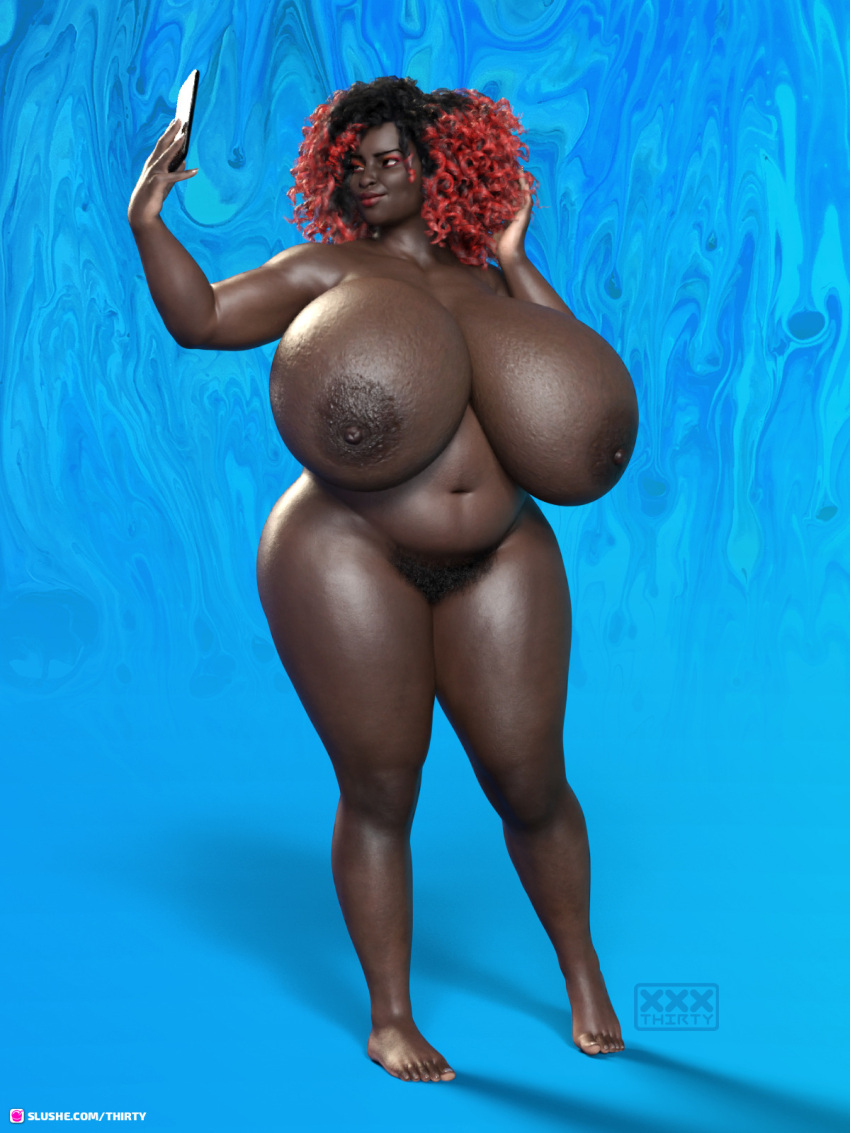 1girls 3d african african_female areola areolae big_areola big_breasts big_nipples breasts brown_skin chubby dark-skinned_female dark_skin eyeshadow female female_only hips huge_breasts kinky_hair large_breasts lipstick makeup nipples nude perky_breasts pose pubic_hair slightly_chubby solo solo_female thick_thighs thighs thirty wide_hips