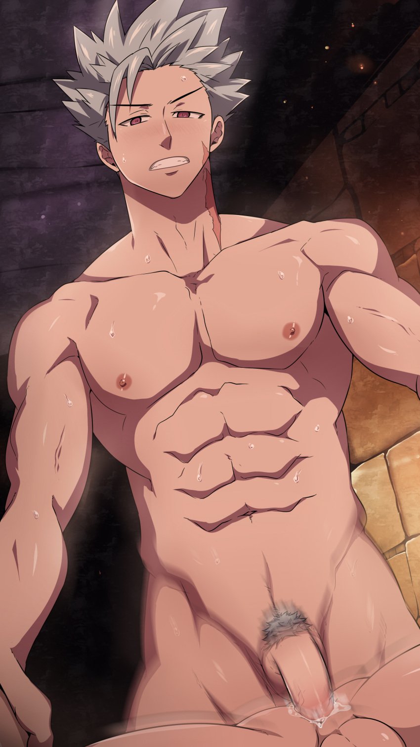 1boy anal ban_(nanatsu_no_taizai) black_monkey_pro male male_nipples male_only mazjojo muscular_male nanatsu_no_taizai nude_male